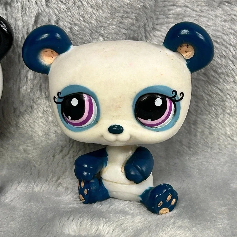 Littlest Pet Shop Panda Bears Lot of 4‎ LPS Figures Black White Blue